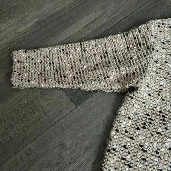 🔥Y.A.S.🔥 | Nude, black and white speckled wool blend  knit cardigan - Picture 4 of 13